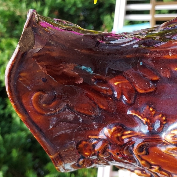 Antique yellow wear 9" large pitcher Bennington Pottery glazed raised 1800 - Picture 7 of 17